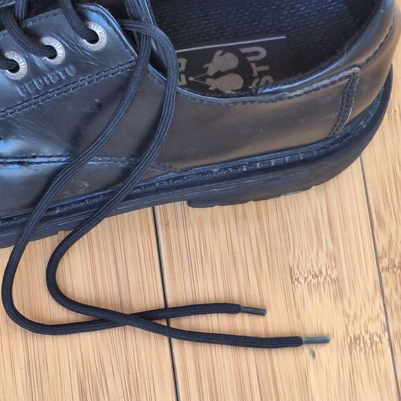 BED STU Mens Size 9 Black Chunky Heel Leather Oxford Gothic Emo Punk Shoes - Picture 16 of 16